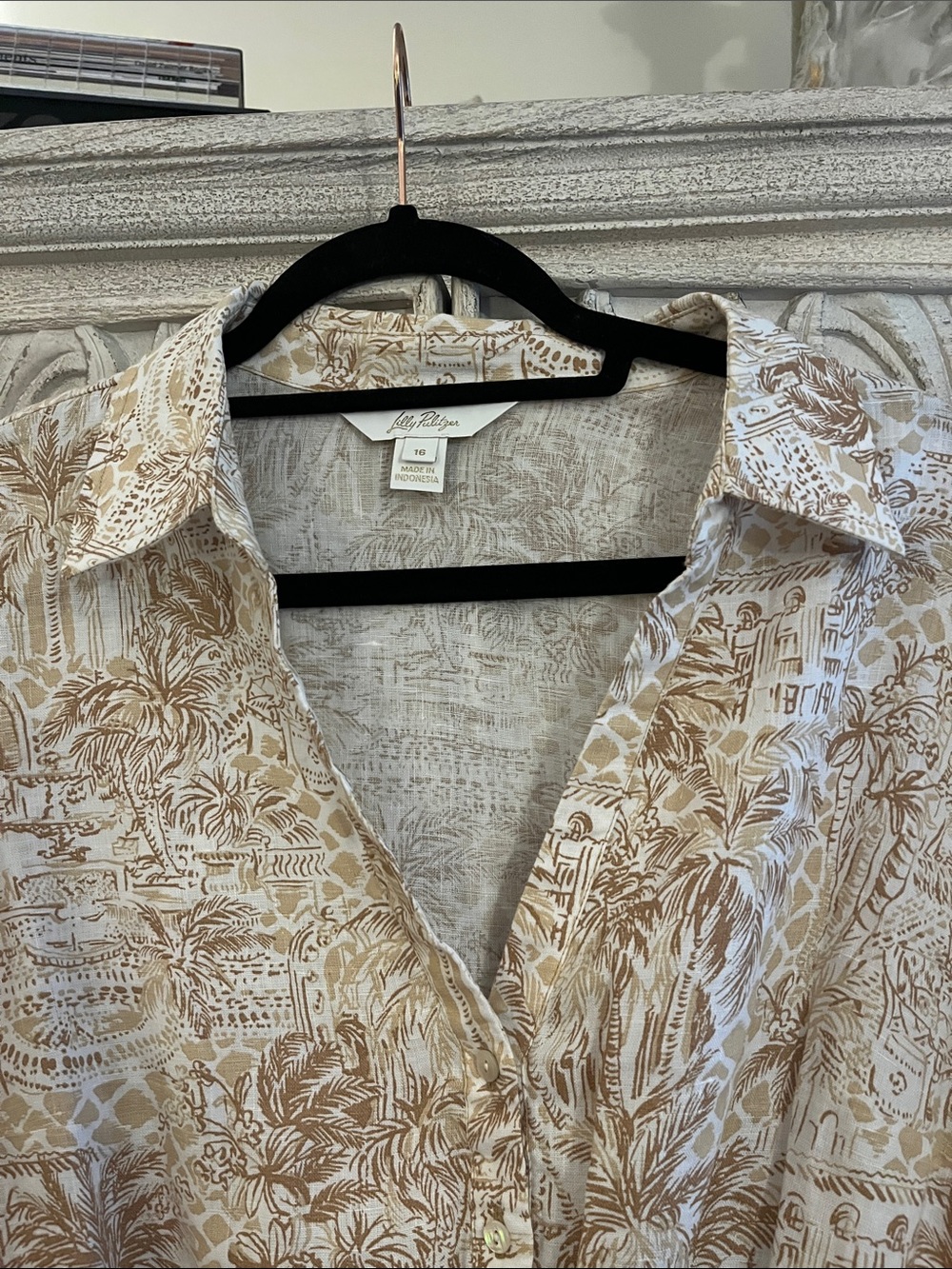Lilly Pulitzer Abralynn Linen Shirtdress in Sand Bar Palm Beach Paradise - Picture 5 of 7